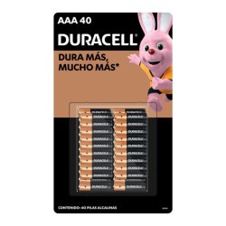 Pilas Alcalinas AAA 40 Piezas Duracell 1/40 Clave: 19648