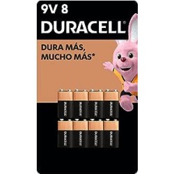 Pilas Alcalinas 9 V 8 Pzas Duracell 1/8 Clave: 19652