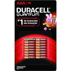Pilas Alcalinas AAA 16 Pzas Duracell Quantum 1/16 Clave: 19654