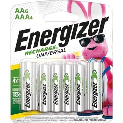 Pilas Recargables AA 6pzas + AAA  4pzas Energizer 1/10 Clave: 19662
