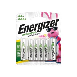 Pilas Recargables AA 6pzas + AAA  4pzas Energizer 1/10 Clave: 19662