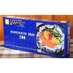 Papel Aluminio 200 Hojas de 27 X 30 cm Wezer Shine 1/1 Clave: 19415