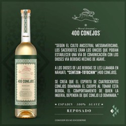 Mezcal Reposado 400 conejos 750 ml 1/1 Clave: 19534