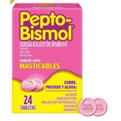 Pepto Bismol Tabletas masticables 1/24 Clave: 10314
