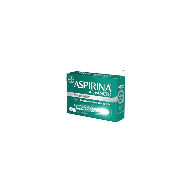 Analgésico Aspirina Advanced Ácido Acetilsalicílico 500 g 1/20 Clave: 10119