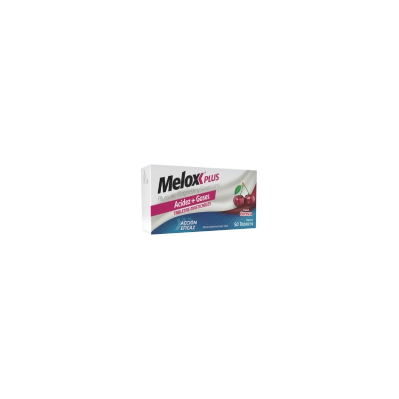 Antiácido Melox Sabor Cereza 1/50 Tabletas Clave: 10333