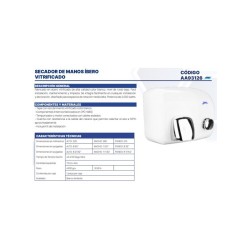 Secador de Manos con Pulsador Jofel 1/1 Clave: AA93126