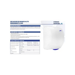 Secador de Manos Óptico con Sensor Jofel 1/1 Clave: AA19126