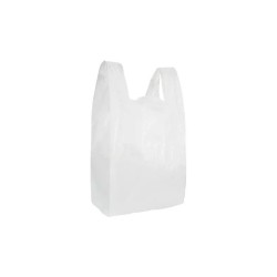 Bolsa de Polipapel Blanca Tipo Camiseta por Kilo 1/1 Clave 6308