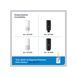 Jabón Espuma Premium para Manos Tork 1/6 Clave: 401211