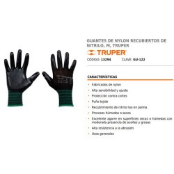 Guantes Nylon Nitrilo Truper 1/1 Clave 13294