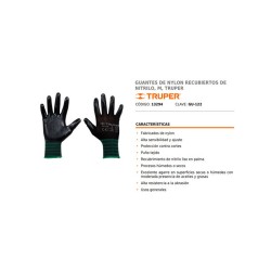 Guantes Nylon Nitrilo Truper 1/1 Clave 13294