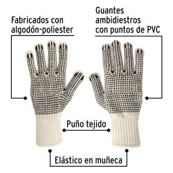 Guantes Antiderrapantes Truper Algodón 1/1 Clave 21830