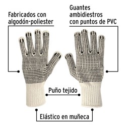 Guantes Antiderrapantes Truper Algodón 1/1 Clave 21830