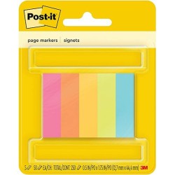 Marcapáginas 3M Post-It Adhesivos Neón 1.5 X 5 cm C/5 Piezas Clave:  17745