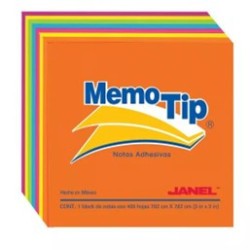 Notas Adhesivas Memotip Neón 3 X 3 Janel 17741