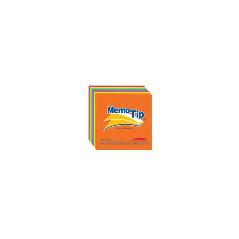 Notas Adhesivas Memotip Neón 3 X 3 Janel 17741
